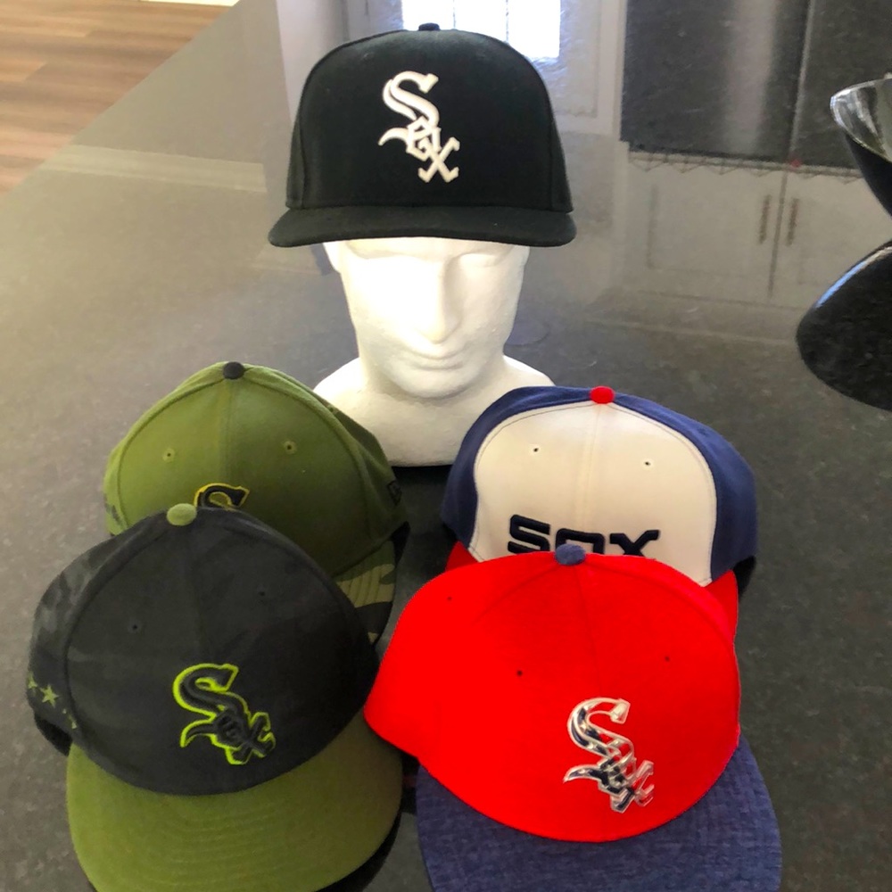 Set of Sox baseball hats.